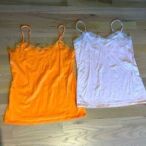 Two Lace Camisole Tanks Size Medium